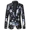 Transfronterizo en stock 2026 nueva chaqueta de traje casual para hombre estilo coreano ajustada con estampado para hombres jóvenes