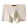 Huajielong Textura de Algodão Cor Sólida Roupa Íntima Masculina Atacado Cintura Média Masculina Tamanho Grande Respirável Boxer Brief Masculino Pode Fazer Dropshipping