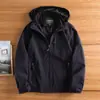 Jaqueta de Comércio Exterior Masculina Corta-Vento Primavera e Outono Tecnologia Três-Resistente Jaqueta Casual Solta com Capuz Profissional Exterior à Prova de Vento
