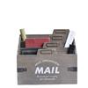 Estantería de almacenamiento de escritorio pastoral, estantería de madera de múltiples rejillas, estantería para revistas y papelería.