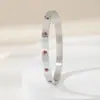 Kajia Moda Pareja Pulsera de Acero de Titanio de Diez Diamantes Que No Se Desvanece, Aliento de Bebé de Moda, Pulsera de Acero Inoxidable de Alta Gama para Niñas
