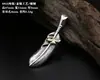Joyería de plata de ley S925 al por mayor Colgante vintage simple de águila de cobre con incrustaciones de plumas japonesas y coreanas para hombres y mujeres