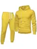 Conjunto de Moletom com Capuz Liso Esportivo Novo da Moda Primavera e Outono Europeu e Americano Estoque Transfronteiriço Moletom com Capuz Casual Solto Masculino