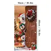 Cortina Decorativa de Porta de Natal Cortina Pendurada Tema de Natal Decoração de Feriado para Casa Loja Cortina de Porta Estampada com Padrão Vermelho e Verde Transfronteiriça