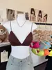 Dopamina Chica Picante Delgado Triángulo Taza Camisola Mujer Verano Nuevo Bikini Bra de Playa Top Corto Fluorescente