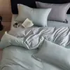 Conjunto de 4 Peças Waffle Tecido Algodão Puro Simples Moderno Roupa de Cama para Casa Alta Contagem de Fios Alta Densidade Amigo da Pele Conjunto de Roupa de Cama