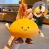 Porta-moedas de Silicone Criativo Croissant Chaveiro Pingente Casal Carro Bolsa Chaveiro Pingente Presente