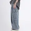 Jeans de Bolsillo de Parche Tridimensional de Nueva Colección Primavera y Otoño 2024 Marca Nacional de Moda Hip-hop Pareja Lavados Sueltos de Pierna Ancha para Hombres y Mujeres