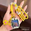 Adequado para Lanyard de Relógio Celular Little Genius Z9Pro/Z10/Z11/Z12 Pingente de Flor Macaron D2A Alça de Pescoço