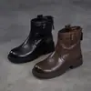 Botas Chelsea Melard para Mulheres 2026 Outono/Inverno Novo Estilo Camada Superior Enrugada Couro Bovino Botas de Couro de Luxo Leve Botas Martin Slim