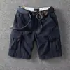Bermudas de Trabalho Masculinas Estilo Japonês Verão Nova Marca Tendência Calças de Cinco Pontos Retrô Largas Retas Multibolsos Bermudas Casuais para Homens
