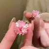 Anillo de Flor de Hortensia de Dopamina para Mujer Dulce y Lindo Estilo Vacacional Personalidad y Temperamento Fresco y Colorido Anillo de Cuentas