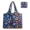 Sacola de Compras Dobrável, Bolsa Quadrada de Tecido Floral, Bolsa Tote Portátil e Resistente, Sacola Ecológica para Compras de Supermercado, Bolsa Impermeável para Armazenamento