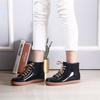 Botas de lluvia de moda de corte bajo para niñas, botas de lluvia cortas planas de color sólido con cordones, zapatos para el agua para estudiantes, botas de agua, zapatos de goma impermeables al por mayor