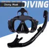 Set de Gafas de Buceo de Silicona para Miopía de Adulto con Equipo de Snorkel, Tubo de Snorkel Seco Total Anti-Ahogo y Máscara de Natación