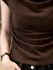 Elegante Camiseta de Manga Corta para Mujer con Adorno de Encaje Fruncido, Nuevo Diseño de Verano, Top Ceñidor y Adelgazante A12027