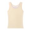 Colete térmico feminino com forro de lã, decote em U, ombros largos, base anti-pilling, ajuste fino, cor sólida, roupa íntima térmica, outono e inverno