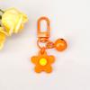 Ins fresco colorido pequena flor Bell chaveiro diy pingente feito à mão menina saco do coração porta fivela ornamentos bonitos