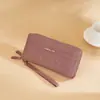 Monedero de Mano para Mujer de Dos Capas Largo Simple de Gran Capacidad Doble Cremallera Doble Capa Bolso de Mano Bolso para Madre para Teléfono Móvil