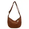 Pana estilo perezoso versátil para el día a día bolso de hombro cruzado de pana a rayas de color sólido tipo albóndiga para mujer