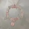 Pulsera de Borla de Flor de Melocotón de Carta de Primavera Diseño de Nicho 2023 Nueva Joyería de Sakura con Cuentas Hecha a Mano