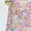 Tecido Xiangyunsha estampado com borboleta iridescente de fundo preto, 100% viscose, roupas femininas estilo chinês, vestidos cheongsam, bolsas, tecido estampado