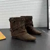 Botines de Tobillo para Mujer que Aumentan la Altura Estilo Coreano 2026 Nuevas Botas Vaqueras con Hebilla de Cinturón Botas de Moda