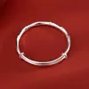 Pulsera de Empuje y Tira de Juntas de Bambú de Plata Pura 9999, Estilo Nuevo para Mujer, Pulsera Exquisita de Plata Pura de Nicho de Lujo Ligero, Regalo para Tu Ser Querido