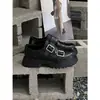 Mocasines únicos con hebilla para aumentar la altura para mujer, colección otoño 2026, piel genuina, suela gruesa, estilo británico, zapatos cómodos sin cordones