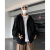 Japonês Novo Primavera e Outono Casaco Masculino Curto Solto Retro Jaqueta Dupla Face Houndstooth Zíper Moletom Com Capuz Tendência