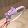 Diadema morada de Kulomi para niños, artefacto para peinar el cabello suelto de niñas pequeñas, diadema de dibujos animados para bebé, no daña el cabello, tocado