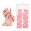 Boutique 100 Peças de Doce Transparente Transfronteiriço Cor Pura Transfronteiriço Longo em T Sapatilha de Balé Cabeça Vestível Unhas Postiças