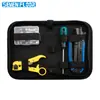 Kit de Crimpador Coaxial de Sete Níveis com Curso Ajustável, Funciona com Cabos RG6, RG11 e 75-7, Descascador Embutido e Cabeças Tipo F, Cabo Ergonômico, para Instaladores