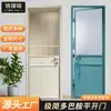 Porta de banheiro azul minimalista e moderna, porta de vaso sanitário, porta de lavabo de cozinha, porta de correr de vidro em liga de alumínio