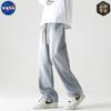 Marca NASA Estilo Americano Retro Cachorros Guapos Jeans de Hombre 2025 Primavera y Otoño Nuevo Suelto Recto Todo-combina Pantalones Casuales