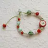 Jingdezhen nuevo encantador fresco y seguro pulsera de cerámica navideña pulsera joyería con elemento de manzana