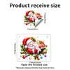 Adhesivo Decorativo para Tapa de Inodoro de Dibujos Animados Lindo de Papá Noel Sosteniendo un Osito Blanco, Decoración Removible para Tapa de Inodoro de Baño