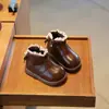 Botas para bebé niña, zapatos de invierno, zapatos blandos para caminar de bebé, zapatos de algodón para niños forrados de felpa, zapatos para niñas, zapatos de princesa, zapatos pequeños de cuero