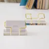 Amazon Mais Vendido Porta Cartões de Visita de Metal Acrílico Transparente para Mesa Criativo Cartões de Visita Nogueira Preta Suporte de Armazenamento Atacado