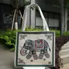 Bolsa de Lona Bordada a Doble Cara con Alambre Dorado de Pavo Real, Bolso de Doble Asa, Bolso de Compras de Gran Capacidad, Nuevo Estilo Étnico, Bolsa de Viaje