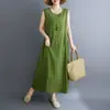 Foto Real del Nuevo Estilo de Verano 2026 Comercio Exterior Original Japonés y Coreano Transpirable Ceñidor de Cintura Oculta Barriga Adelgazante Vestido Camiseta Vestido Largo