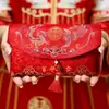 Sobres Rojos de Lujo para Boda, para Ceremonia del Té de Boda, Bolsas de Regalo de Tela Bordada, Paquetes Rojos Creativos para Regalar