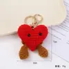 Bolsa Colgante para Llaves de Lana Tejida a Mano, Lindo Colgante de Corazón de Amor Tridimensional para Pareja, Disponible para Venta al por Mayor