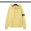 Sudadera con capucha de punto grueso con forro polar, manga larga, estilo europeo y americano, para cruzar fronteras, color liso, con insignia, para hombres y mujeres, isla de amantes