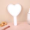 Espejo de Mano Portátil con Mango de Corazón de Plástico Espejo de Mano para Niñas Lindo Espejo Pequeño DIY Regalo de Belleza Espejo de Vestir
