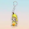 Llavero de Gato con Temática de Comida con Plátano y Expresiones de Gato, Gato Tonto de Celebridad de Internet Broma, Colgante Popular para Mochila en Xiaohongshu