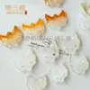 Colgante de Zorro de Calcedonia Blanca Hielo Natural para Mujer, Colgante de Ágata de Color Bonito, Colgante de Jade Flor de Durazno, Tallado por Ambas Caras