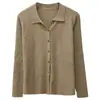 Tejido Negro para Mujer Nuevo Primavera y Otoño Camiseta Básica para Mujer Polo Interior con Cuello de Solapa Tejido Prenda Exterior