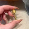 Banhado a ouro 24K real, forte retenção de cor, tambor de chocalho estilo chinês com pingente de mantra de seis caracteres, corrente de suéter tubo da sorte, mesmo estilo dos encontrados em joalherias