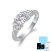 Anillo de Propuesta y Compromiso Moderno Europeo y Americano, Anillo de Moissanita de Plata de Ley S925, Lujo Ligero, Discreto, Versátil para Mujer